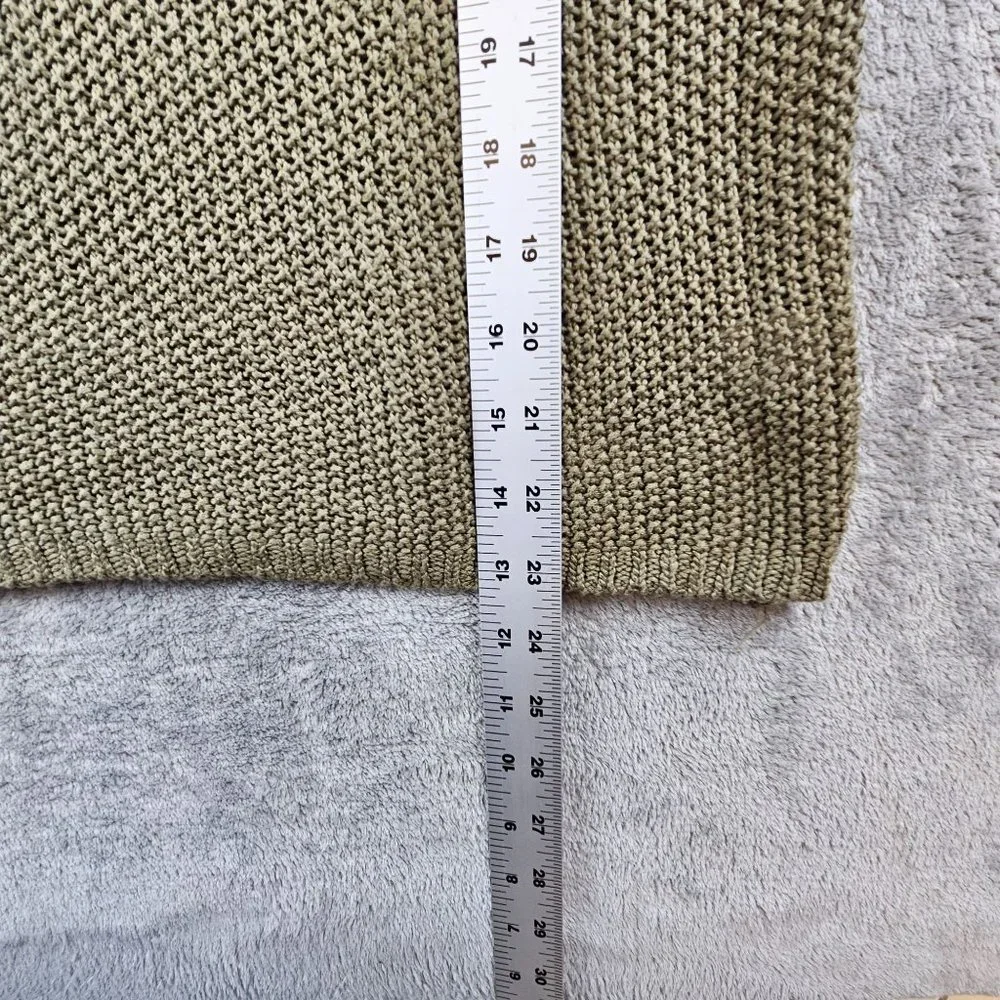 RDI Sweater Women's Small Olive‎ Green Studded Scoop Neck Soft Knit Pullover